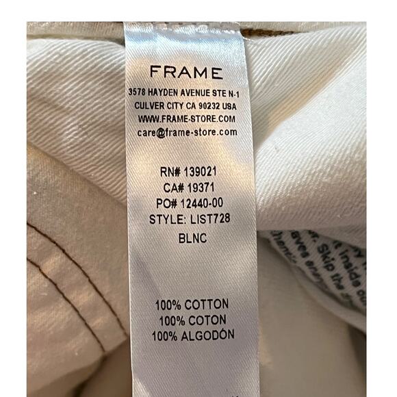 Frame Denim jeans Le Italien True Straight blanc size 32 - Picture 5 of 7